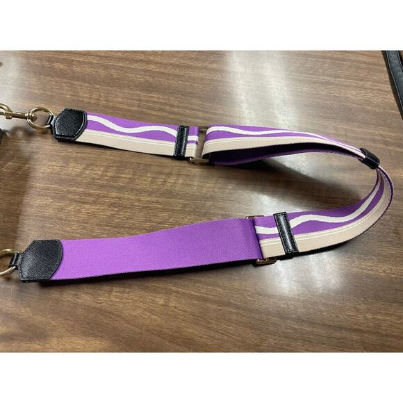 Marc Jacobs The Snapshot Crossbody Bag – White with Purple Strap – Gold Hardware - Picture 4 of 8